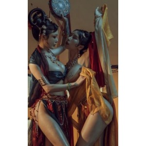 斗鱼模特COS网红浮力姬巨R女神秋和柯基古风抖M73V-38G服装